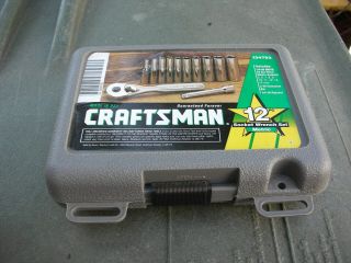 Vtg.  Craftsman 1/4 " Drive,  Deep,  Metric,  12 Piece Socket Wrench Set In Case Usa