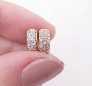 9ct Gold Diamond Hoop Earrings,  375