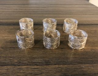 6 Antique Silver 900 Filigree Napkin Ring