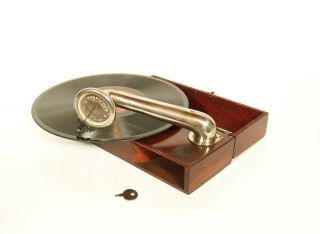 1925 Terpophone Phonograph Tiny,  Exceedingly Rare Gramophone W/egyptian Motif