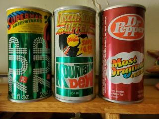 3 Vintage Soda Cans - 7up Batman