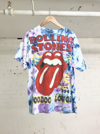 Vtg 1994 Rare Rolling Stones Tshirt Voodoo Lounge Tie Dye Yeezy Astroworld Sz Xl