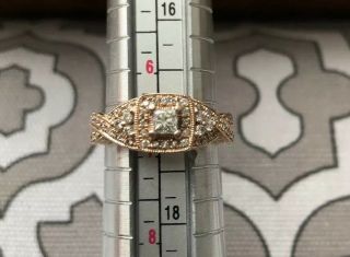 Zales Diamond Halo Vintage - Style Bridal Set 14K Rose Gold Size 6.  75 3