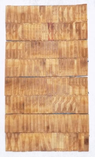 112 Piece Vintage Letterpress Wood Wooden Type Printing Blocks 85 M.  M.  Bc - 1999
