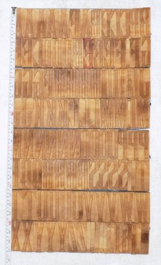 112 piece Vintage Letterpress wood wooden type printing blocks 85 m.  m.  bc - 1999 3