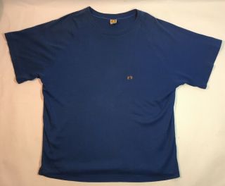 Vintage Hang Ten Blue Raglan Tee T - Shirt By Golden Breed 70s 80s Surf Skate Lg