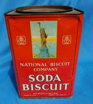 Antique National Biscuit Company,  Soda Biscuit,  Statue Of Liberty Advertising