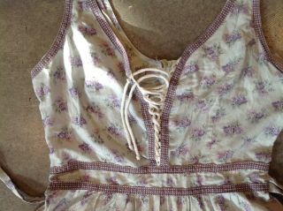 Vintage Hippie Gunne Sax Dress Floral Midi Prairie Corset Dress - 13