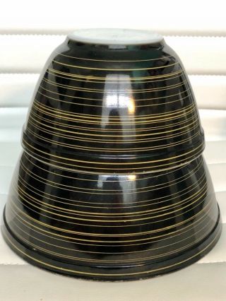 RARE Vintage Pyrex Black and YELLOW Terra STRIPE 402 1 1/2 qt Bowl HTF 12