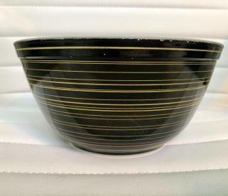 Rare Vintage Pyrex Black And Yellow Terra Stripe 402 1 1/2 Qt Bowl Htf