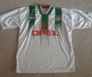 Vintage 1994 World Cup Adidas Republic Of Ireland Soccer Jersey White Men 