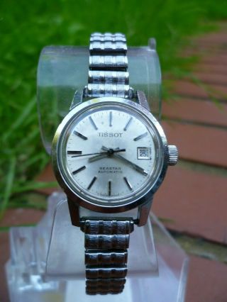 Ladies Vintage Stainless Steel Tissot Seastar Automatic Wrist Watch With Date