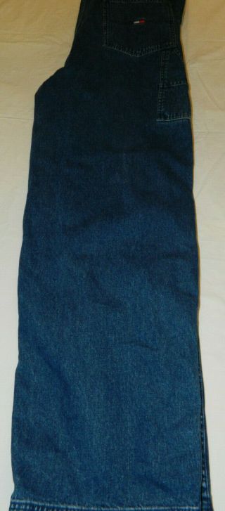 Tommy Hilfiger Large Overalls Blue Spell Out Vintage jeans Men (Mea 42x32) 5