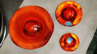 Viking Glass Mushroom Persimmon Jumbo Medium Small Orange Sunshine Vintage Art