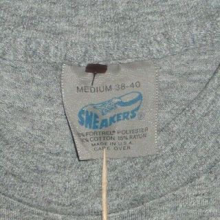 Vintage 80s Joe Camel Cigarettes Sneakers Label Tri Blend T Shirt Gray S 3