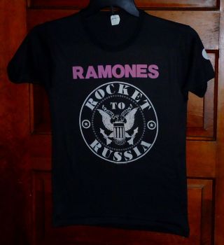 Vintage Ramones " Rocket To Russia " 1977 Promo T - Shirt Sportique Size L (38 - 40)