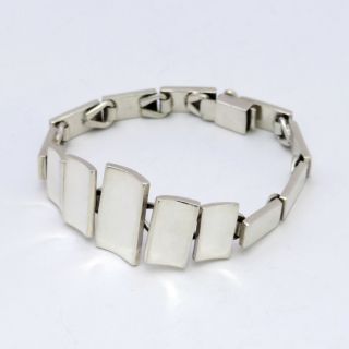 Vtg Talleres De Los Ballesteros Modernist Sterling Silver Bracelet