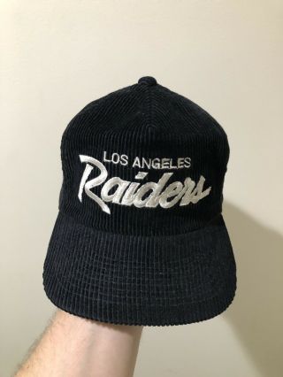 Vintage Los Angeles Raiders Macgregor Sports Specialties Corduroy Strapback Hat