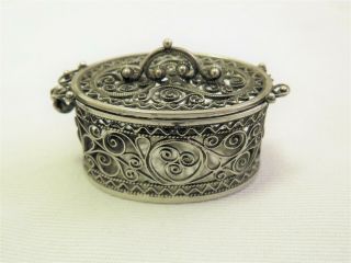 Antique Norwegian Silver Filigree Spice Box - Johan Koren Dahl