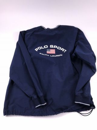 Vintage 90’s Polo Sport Ralph Lauren Anorak Sailing Windbreaker Navy Jacket Xl