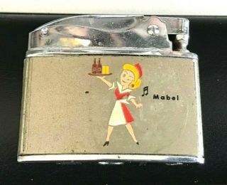 Rare Vintage Hey Mabel Carling Black Label Beer Cigarette Lighter Cleveland Oh