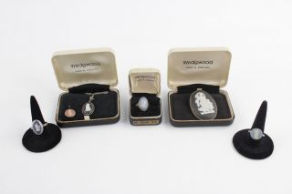 6 X Vintage Wedgwood Jewellery Inc.  925 Sterling Silver,  Boxed,  Pendants