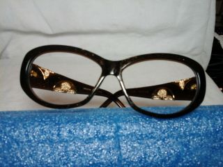 Vintage Louis Vuitton Z032w Sunglass/eyeglass Frame Sparkle Brown And Gold