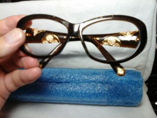 Vintage LOUIS VUITTON Z032W sunglass/eyeglass frame sparkle brown and gold 4