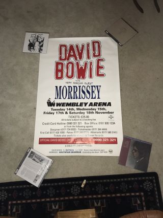 David Bowie Morrissey Promo Poster Wembley Arena Large Rare The Smiths Vintage