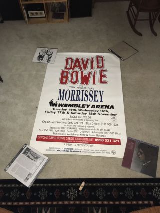 David Bowie Morrissey PROMO poster Wembley Arena Large RARE The Smiths Vintage 2