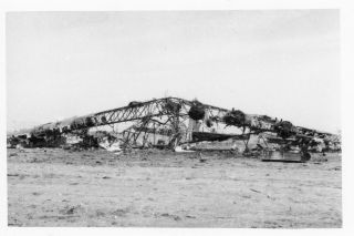 Org Wwii Photo: Gi Snapshot Of Wrecked Me - 323 Gigant Transport,  Rare
