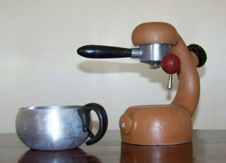 Vintage Brown Atomic Coffee Cappuccino Maker Stovetop Machine