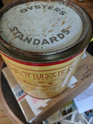 Vintage 1 Gallon Patuxent Oyster Tin/Can Md - 96 2
