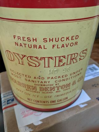 Vintage 1 Gallon Patuxent Oyster Tin/Can Md - 96 4