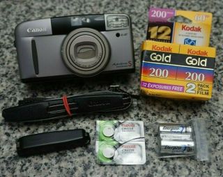 Vtg Canon Autoboy S Panorama 35mm Film P&s Camera W/ Film,  Batteries Frsp