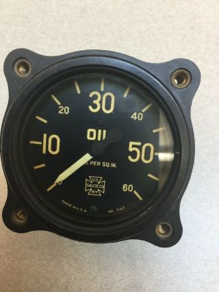 US GAUGE 60 PSI OIL GAUGE RAT ROD HOT VINTAGE DASH INSTRUMENT PANEL SCTA TROG 3