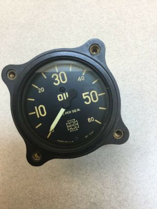 US GAUGE 60 PSI OIL GAUGE RAT ROD HOT VINTAGE DASH INSTRUMENT PANEL SCTA TROG 6