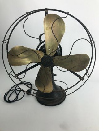 16” Vintage 1923 General Electric Ge Brass Blade Fan Loop Handle