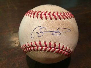 Gary Sanchez Signed Autographed 2016 First Hit Game Baseball 8/3/2016 Rare
