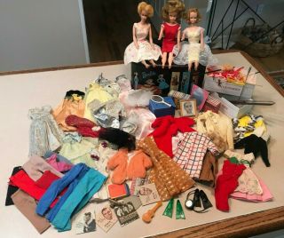 Vintage Barbie,  Midge,  & Tressy Dolls Carrying Case,  Outfits And Accessories