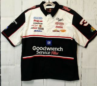 Vtg Dale Earnhardt Sr.  Gm Goodwrench Service Plus Snap Front Pit Crew Shirt 2xl