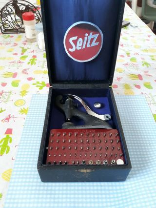 Vintage Swiss Seitz Jeweling Tool Jewelers Repairmans Press Tool Full