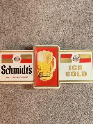 Vintage Schmidts Beer On Tap Lighted Sign Large Plastic.