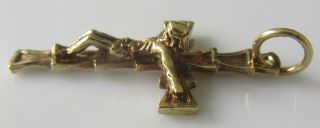 Vintage 9ct Yellow Gold 3d Crucifix Cross (2.  3g) Pendant