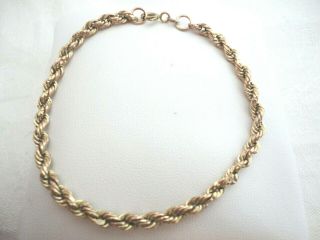 Vintage 375 9ct Gold Rope Chain Bracelet Fully Hallmarked,