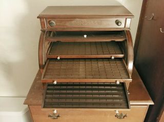 Antique sewing spool display case for sewing,  quilting,  crafting 6