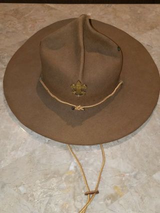 2 Vintage Boy Scouts of America BSA Scout Master Campaign Hats Size Large 8