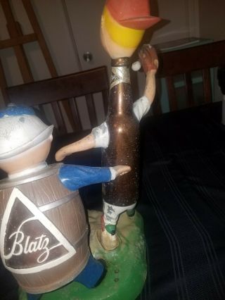 Vintage Blatz Beer Advertising Baseball Statue Safe At Home (.) 5