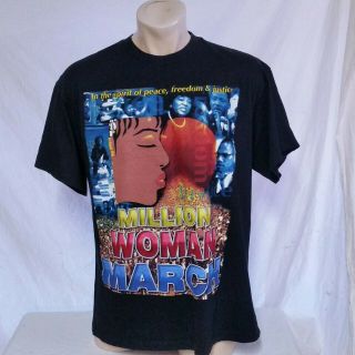 Vtg 1997 Million Woman March Rap Tee T Shirt Double Sided 2pac Malcom X 90s Xxl