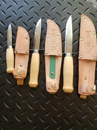 E.  Jonsson Mora knives Set Sweden Scouting knives (Lrg. ,  Mid. ,  Sml. ) Rare NOS 2